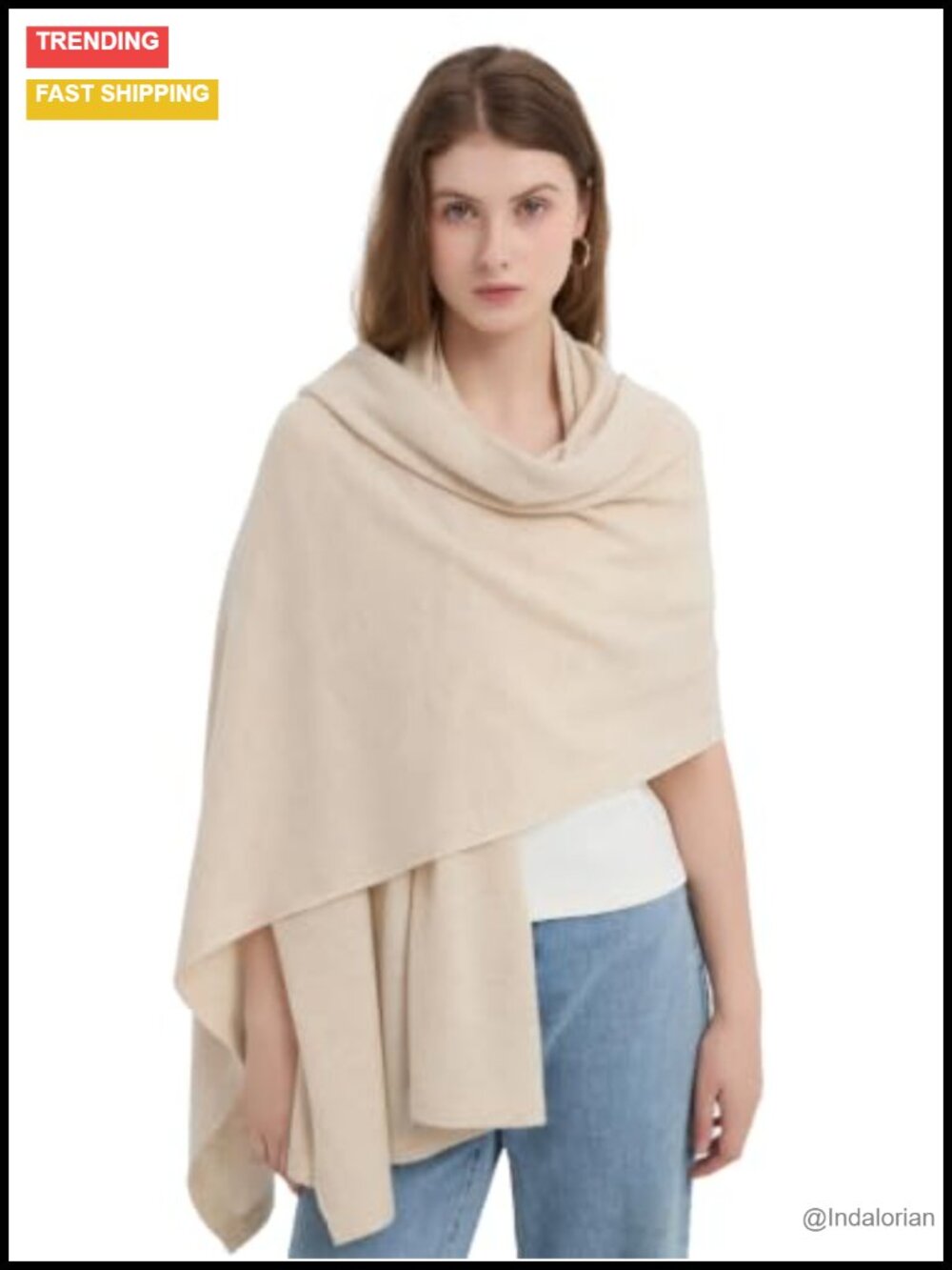 Cashmere Wool Blend Shawl Wrap Women Pashmina Travel Blanket